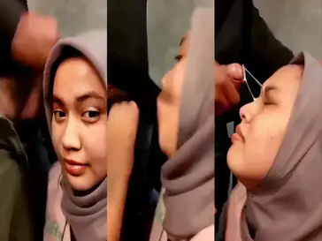 Hijab Cantik Isep Kontol Sampai Muncrat Muka poster